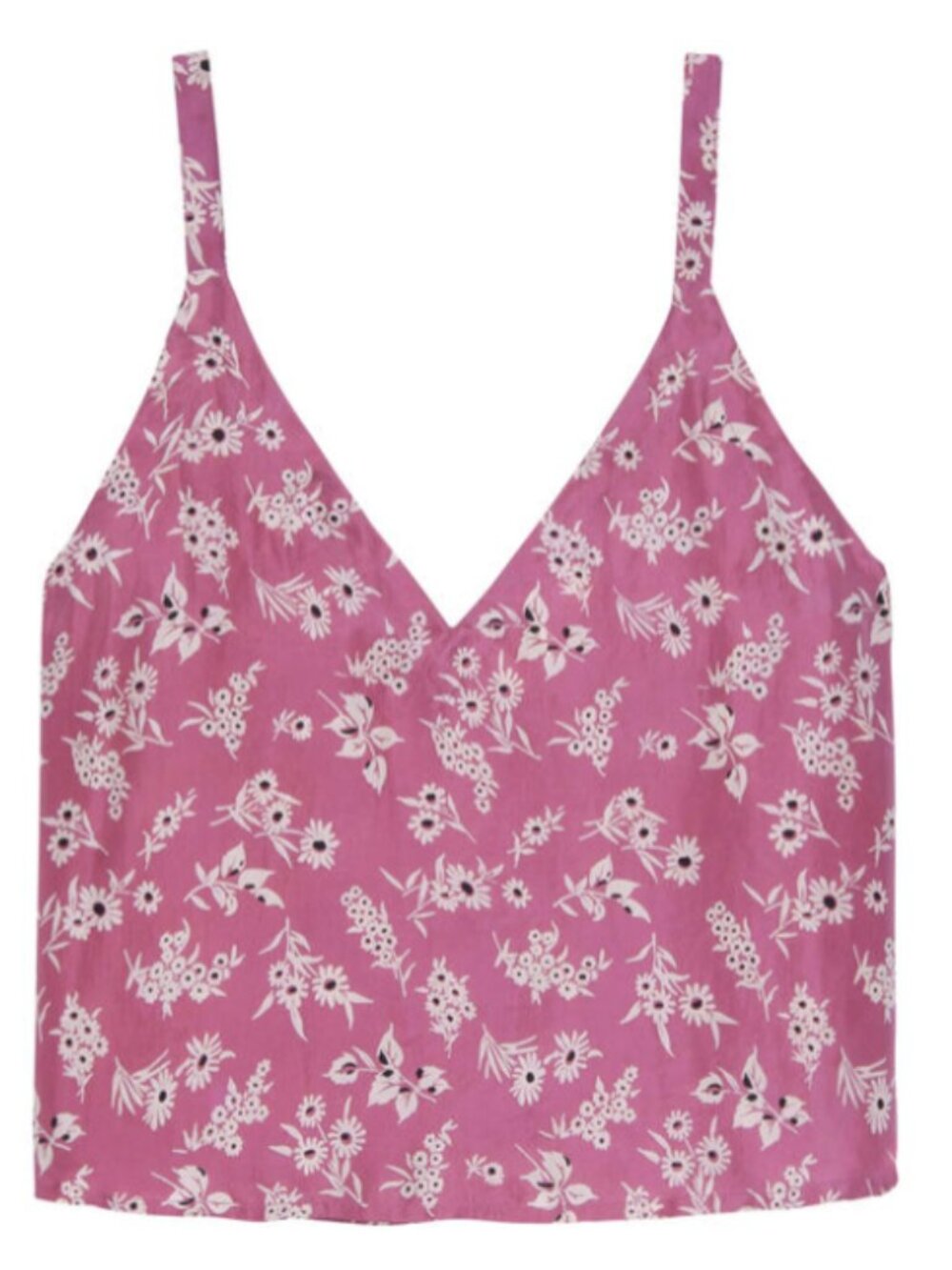 The Great The Port Printed Cami Tank Top Cropped 100% Silk Flowy Size 2 Medium